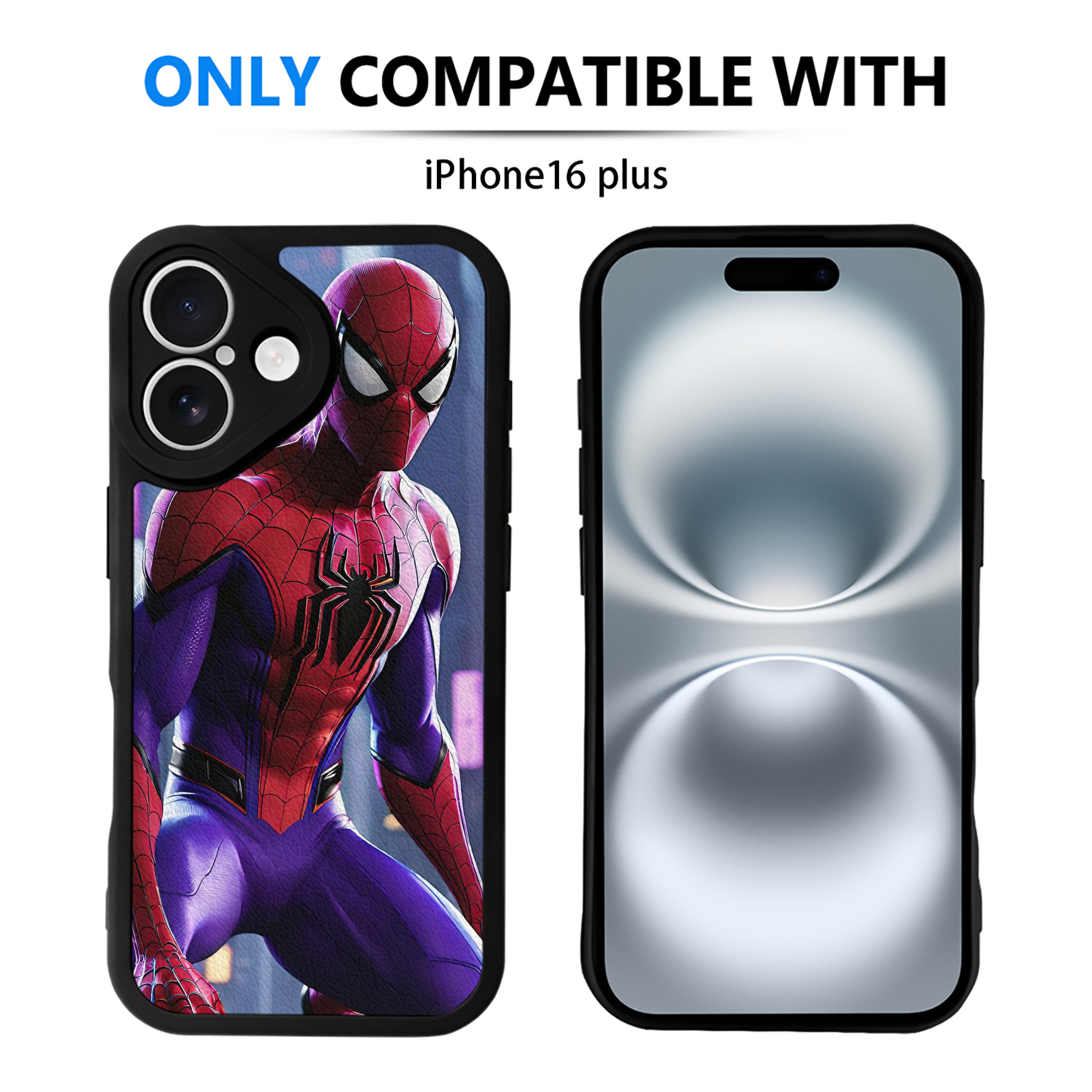 Spider Man スパイダーマン 【iPhone 16シリーズ対応】シリコンスマホケース（レザー調） 材質：シリコン